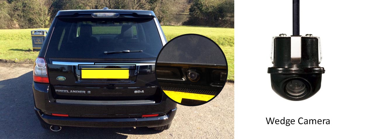 Reversing rear view wedge camera